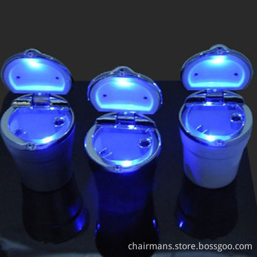 Silver Car Ashtray with LED Night Light